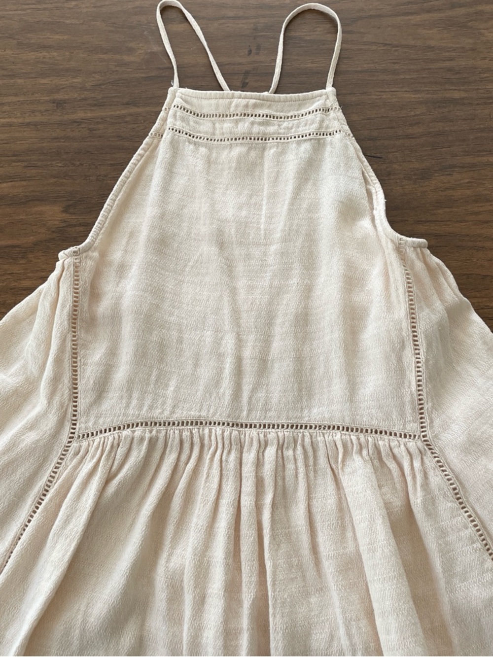 Free People Light Cream Spaghetti Strap mini dress/Long Top